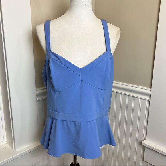 Parker Women's Blue Peplum Sweetheart Tank Top Size XXL - Picture 3 of 11